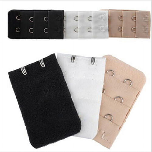 5Pcs Breathable Women 3 Rows 2 Hooks Bra Strap Extender Soft Back Band Extension 2