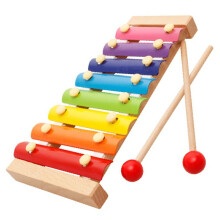 Bunter Regenbogen 8-Noten Holz-Xylophon für Kinder & Kleinkinder