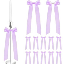 Decorative Bows 12PCS, 12.99x3.15in,Satin Ribbon Bows for Gift Wrapping, Cake Decorating, Party Favors, Elegant Crafting, Quick Adornment(Purple)