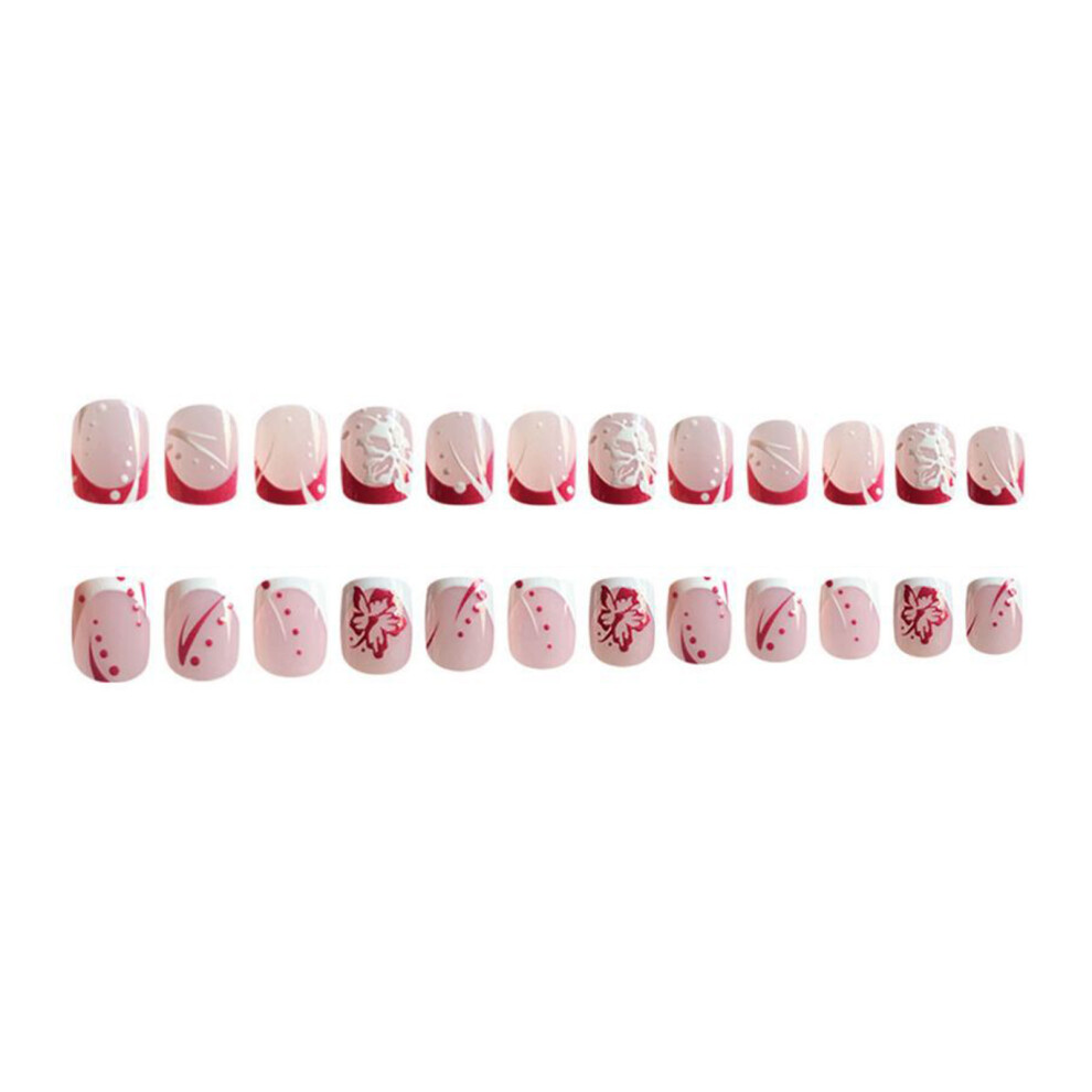 Phui-Pet-Supplies Red Tip Square Fake Nails - Zero Pressure