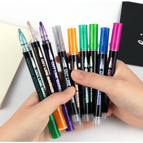 Outline Pens Metallic, Coloring Lightstick Graffiti Pen 1