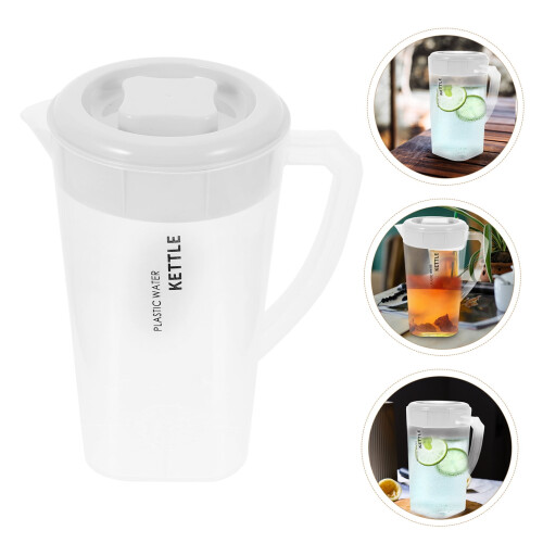White PP Water Pitcher with Lid for Home Use Ergonomic Handle 2