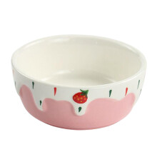Ceramic Hamster Food Bowl Easy to Clean Anti Spill Small Animals Food Water Bowl Pink