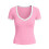 Top da donna a maniche corte con scollo a V e blocchi di colore 4
