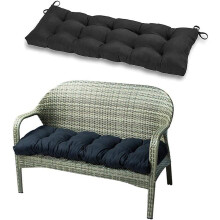 Indoor/Outdoor Bench Cushion, Swing Cushion, 51.2"x19.7", for Lounger Garden Furniture Patio Lounger Bench (Black)