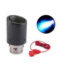 Exhaust Tipwith Led Light Carbon Fiber Car Exhaust Muffler Tip with Led Light Stainless Steel Muffler Car Exhaust Tip Modification Luminous Tube