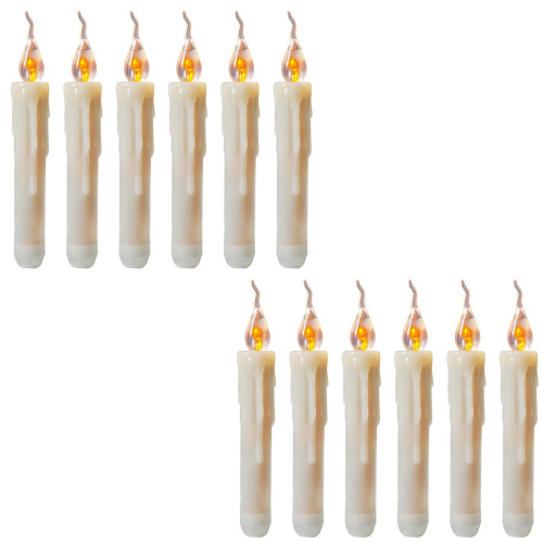Flameless LED Taper Candles Battery-Operated 12-Pack