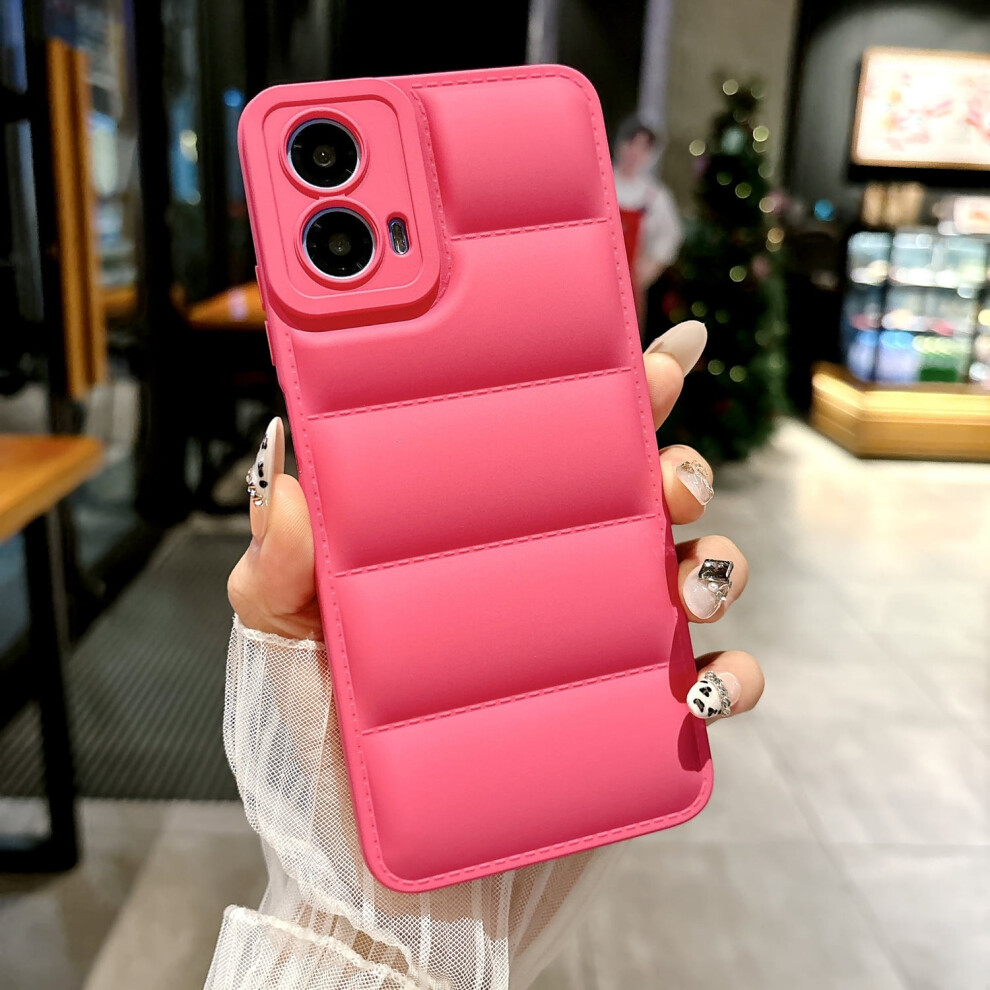 Fashion Shockproof Liquid Silicone Down Jacket Case For Motorola Moto G 5G (2024), Rose, 6.6" 9464372744282