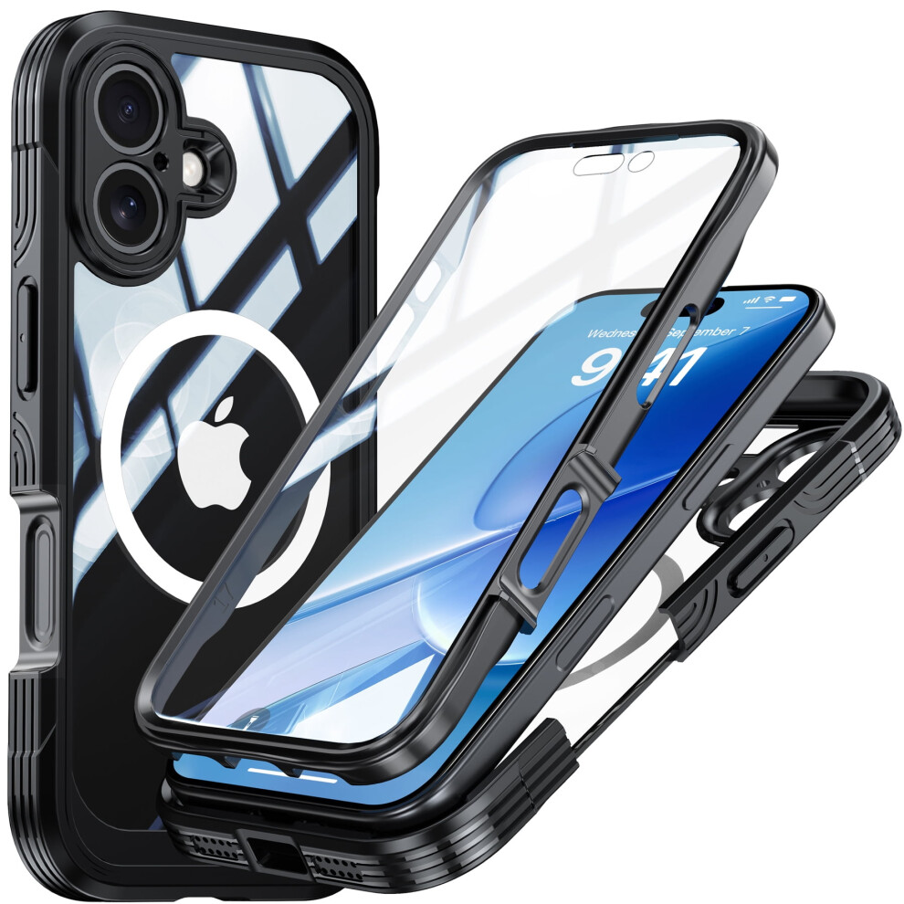 Iphone 17 Case Â Magnetic Wireless Charging, Shockproof Clear Bumper With Built-In Screen Protector, Compatible With Iphone 17 9464372744633