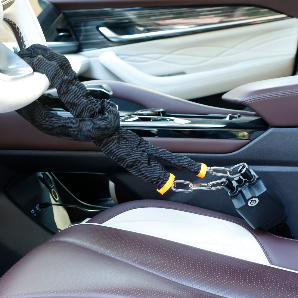 Car Steering Wheel Lock Universal Flexible Anti Theft Steering Wheel Seat Belt Lock With 2 Keys For Most Vehicles 9327961876750