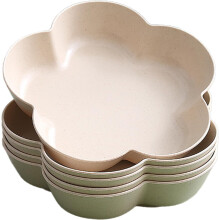 5-Pack 21oz Wheat Straw Dessert Bowls, 7" Reusable Snack/Spice/Dipping Bowls for Cooking, Party & BBQ (Beige)