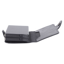 Black RFID Blocking Card Holder Aluminium Alloy PU Large Capacity 124g