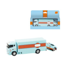 Legering automodel, 1:64 kleine containerwagen met oplegger, wrijvingsaangedreven speelgoedauto voor kinderen