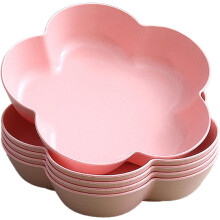 5-Pack 21oz Wheat Straw Dessert Bowls, 7" Reusable Snack & Dipping Bowls for Party/BBQ (Pink)
