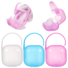 Pacifier Case Holder, Portable Baby Pacifier Storage Box with Clip, Hygienic Travel Organizer for Diaper Bag, On-the-Go, Blue, 9.6*5.8cm