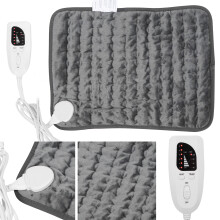 Cuscino riscaldante a 6 livelli 40x30 cm Grigio scuro Spegnimento automatico