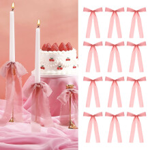 12PCS Christmas Bow Ribbons for Gifts, Trees, Candles & Parties – Festive Holiday Decor – Compatible with All Standard Sizes
