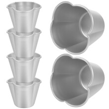 Forme mini pentru brioșe, argintii, 6 buc., 2,7 x 2,7 x 2,2 in.