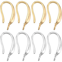 28Pcs Sterling Silver & 24K Gold Plated French Earring Hooks, 1.5mm Hole, Dangle Fish Hook for Jewelry Making DIY