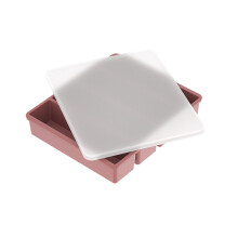 Siliconen bakvorm voor babyvoeding, 4 vakken, lange siliconen ijsblokjesvorm met deksel, herbruikbare ijsmaker voor sapjes en koffie.