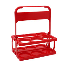 6 Cup Drink Carrier with Handle, Portable Bottle Holder Accessories for Delivery, Foldable Drinks Caddy with Tray, for Festive Bottle, Vacation,Party
