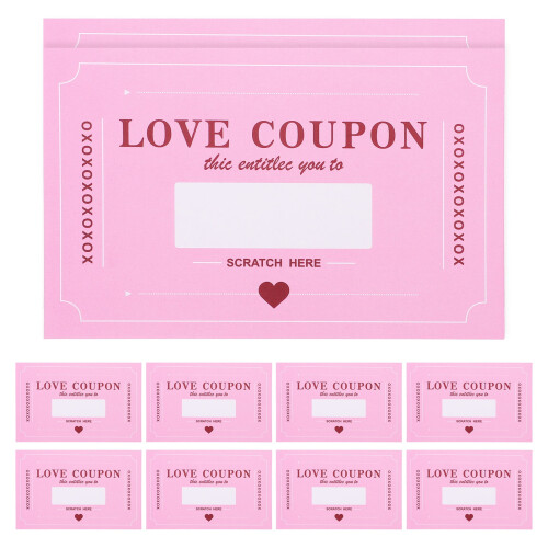 Valentine's Day scratch card favors pink 20 sheets