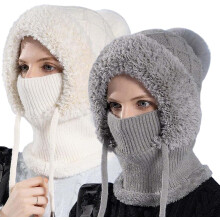 3 in 1 Beanie Hat with Scarf and Mask for Men & Women, Fleece Lined Ski Mask for Cold Weather, Snowboarding, Machine Washable Winter Face Mask