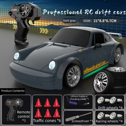 Mini RC driftvoertuig 1:64 all-terrain 4WD speelgoed met LED 1