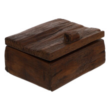 Hemoton Storage Box Wooden Cases Vintage Ornaments Travel Office Brown