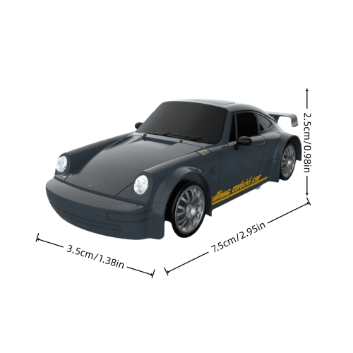 Mini veículo de drift RC 1:64, brinquedo todo-terreno 4WD com LED 2