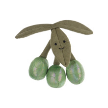 Delizioso peluche a forma di oliva per bambini, alto 15 cm.