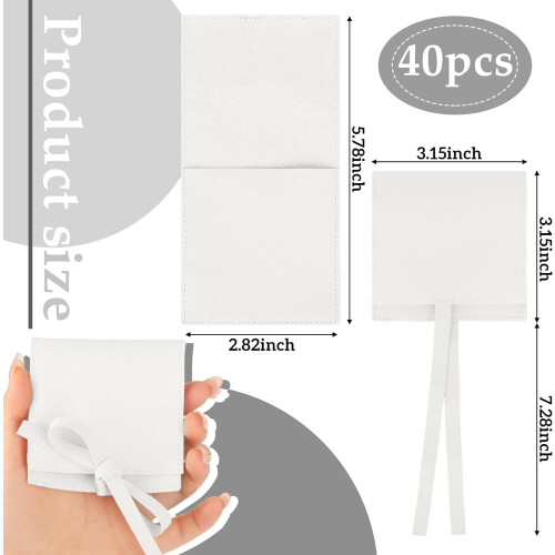 40 τεμάχια θήκες κοσμημάτων από μικροΐνες 8x8cm – Φάκελος με κορδόνι, διαχωριστικό 1