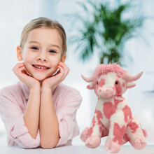 Pink Cow Plush Toy Pink White 14 Inch