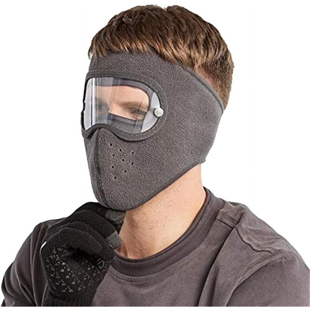 Winter Windproof Face Mask, Full Face Protection Headgear With Hd Goggles For Riding 9399596736365