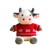 Heart-Shaped Nostril Cow Plush Toy 9 inches Pink Nose