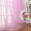 1Set Rectangular Pink Curtain for Light Diffusion and Privacy Protection in Bedroom 11.8x78.7in 1