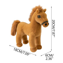 Paardenpop met hangende poten, simulatie van een zittende positie, paardenpop met grote ogen, stoffen poppenkussen, cadeau