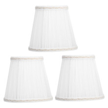 Ensemble d'abat-jour vintage européen - Blanc, tissu (14 x 14 x 13 cm)
