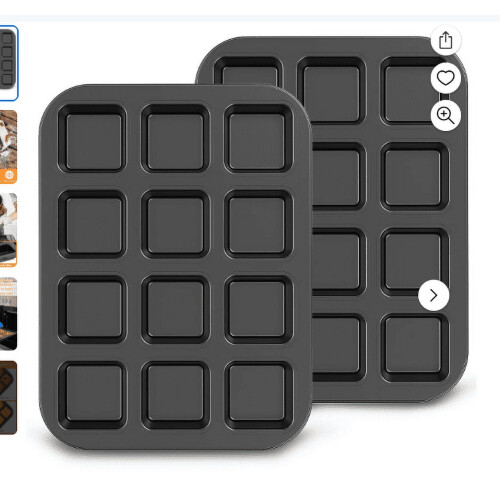 Non-Stick Pan Clearance, 12 Cup Square Baking Pan Non Stick Baking Pan Bread Plaid Cake Baking Tools 1