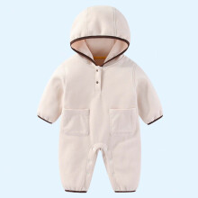 3M-3Y Infant Fleece Hooded Jumpsuit Winter Warmth One-Piece
