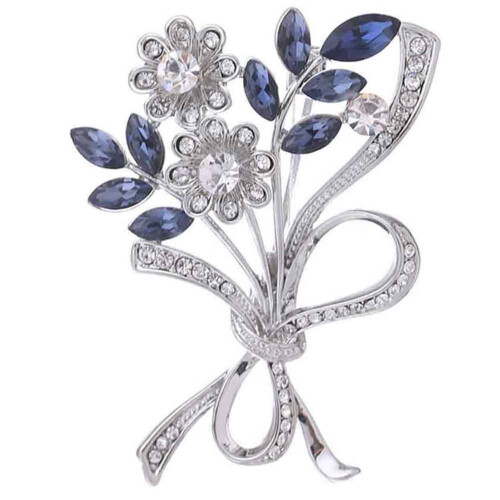 4PCS Vintage Crystal Flower Leaf Bouquet Clusters Μεγάλη Καρφίτσα Καρφίτσας για Γυναικείο Τόνο 1
