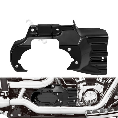 Black Engine Transmission Interface Cover Fit For Harley Softail Slim FLS 07-17 2