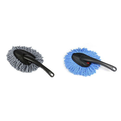 Foldable Mini Microfiber Car Duster & Dustpan Set – Multi-Functional Interior/Exterior Cleaning Brush, Grey 1