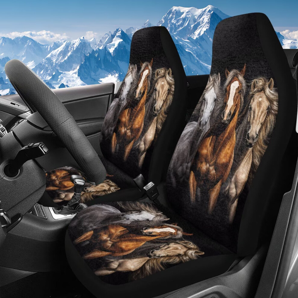 Universal Car Seat Covers Â 2 Pcs High-Back Western Horse Print, Fit Most Cars/Trucks/Suvs/Vans, All-Season Protection Coral 9327961874626