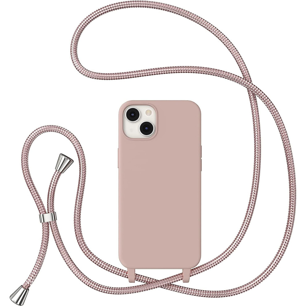Liquid Silicone Crossbody Case With Adjustable Lanyard For Iphone 15 Pro Max (6.7") Â Compatible With Iphone 15 Pro Max Pink 9558830197670