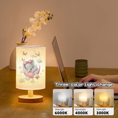 Lampe de sommeil éléphant alimentée par USB, 3 températures de couleur 1