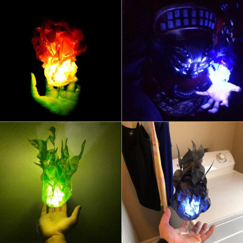 Boule de feu flottante LED décorative, lot de 2, noire 2