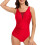 Dame badedragt i slim fit, ensfarvet 6