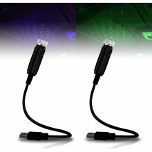 Mini projetor de teto LED Emrefashion com efeito estrelado, luz noturna USB para carro e casa – 2 em 1, 2 unidades, compatível com alimentação