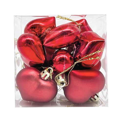 Red Heart Ornaments 24 pcs 2 x 1.7 inches